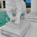赤峰 白麻花岗岩动物异形石雕-大象