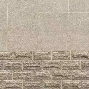 赤峰 黄金麻自然面蘑菇石配荔枝面干挂