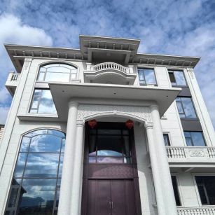 赤峰白麻别墅外墙干挂石材效果示例