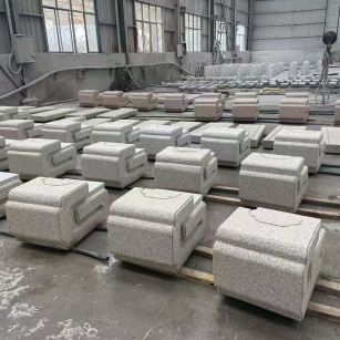 赤峰 白麻花岗岩异形加工-石凳，坐凳