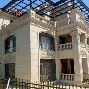 赤峰 黄金麻花岗岩荔枝面别墅外墙干挂