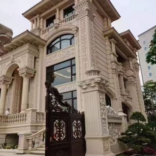 赤峰 黄金麻花岗岩别墅外墙干挂效果展示