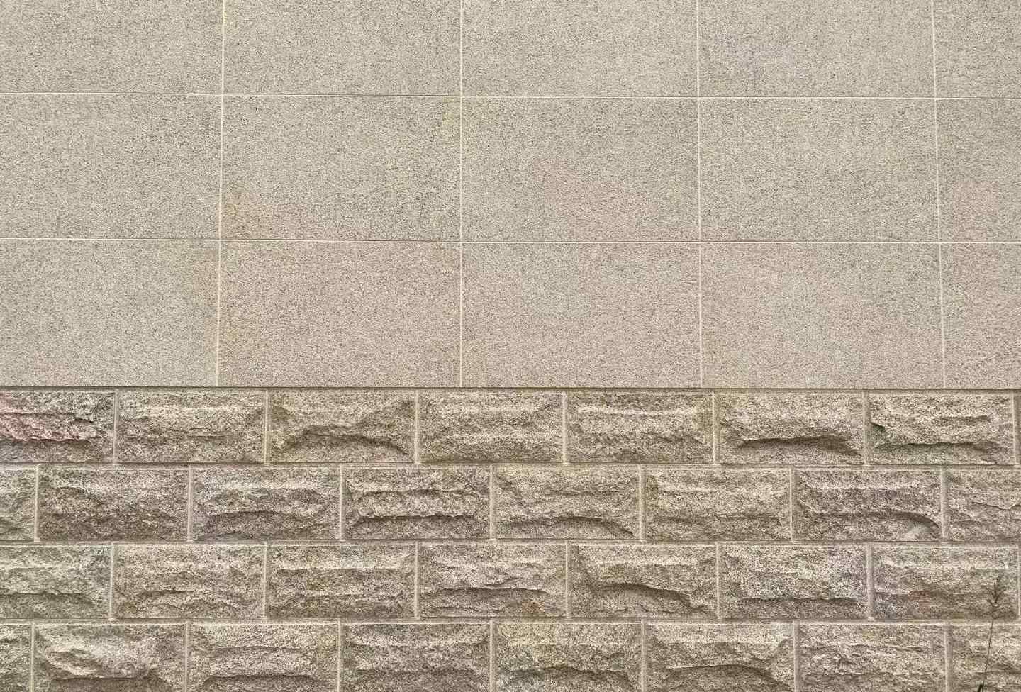 赤峰 黄金麻自然面蘑菇石配荔枝面干挂