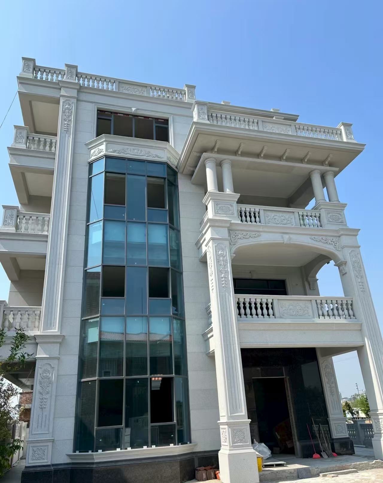 赤峰 白麻花岗岩别墅外墙干挂效果展示