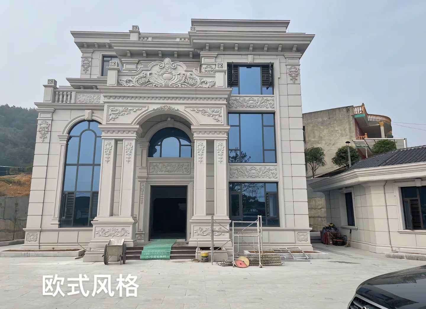 赤峰 白麻花岗岩别墅外墙干挂