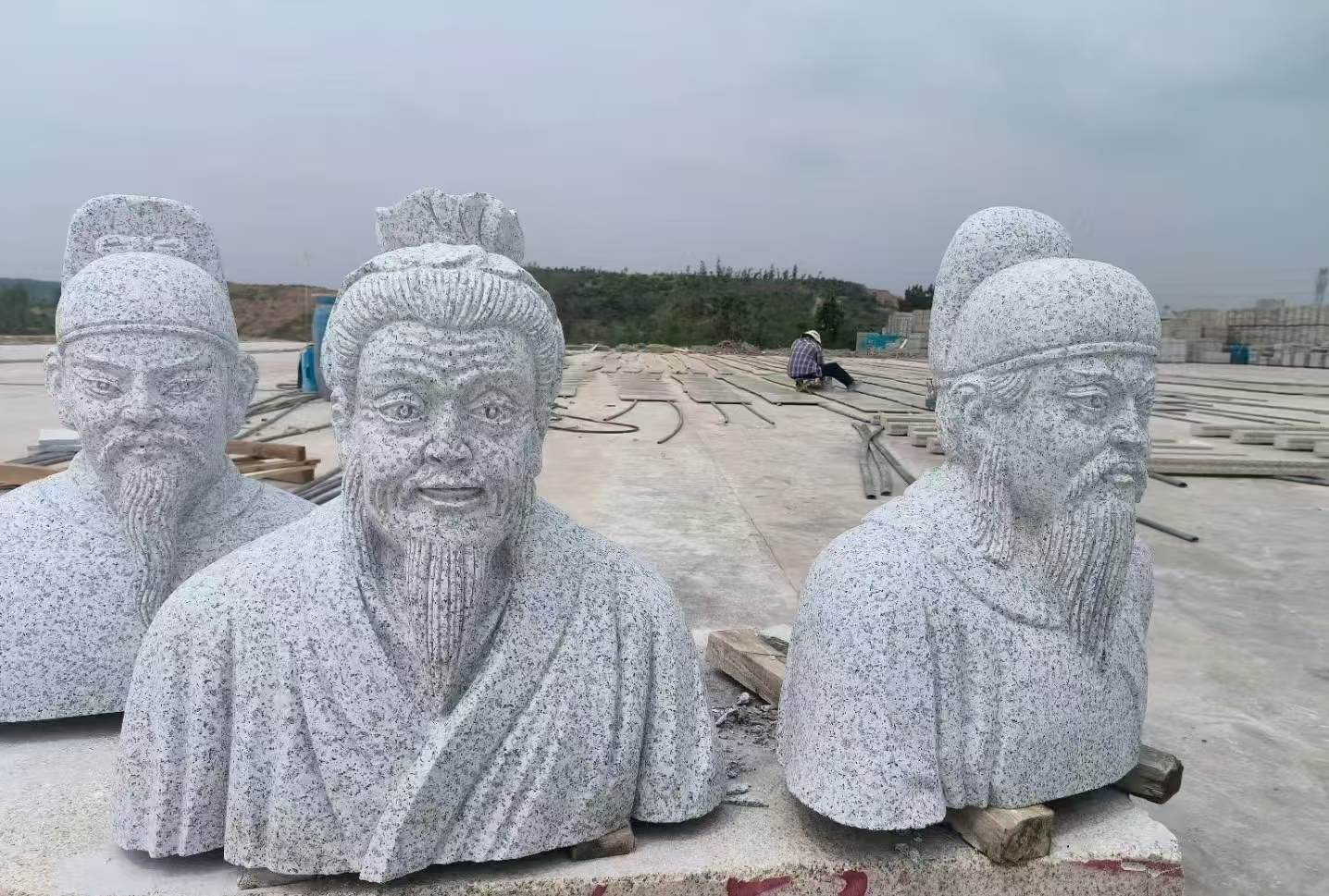 赤峰 白麻花岗岩石材人物立体雕刻