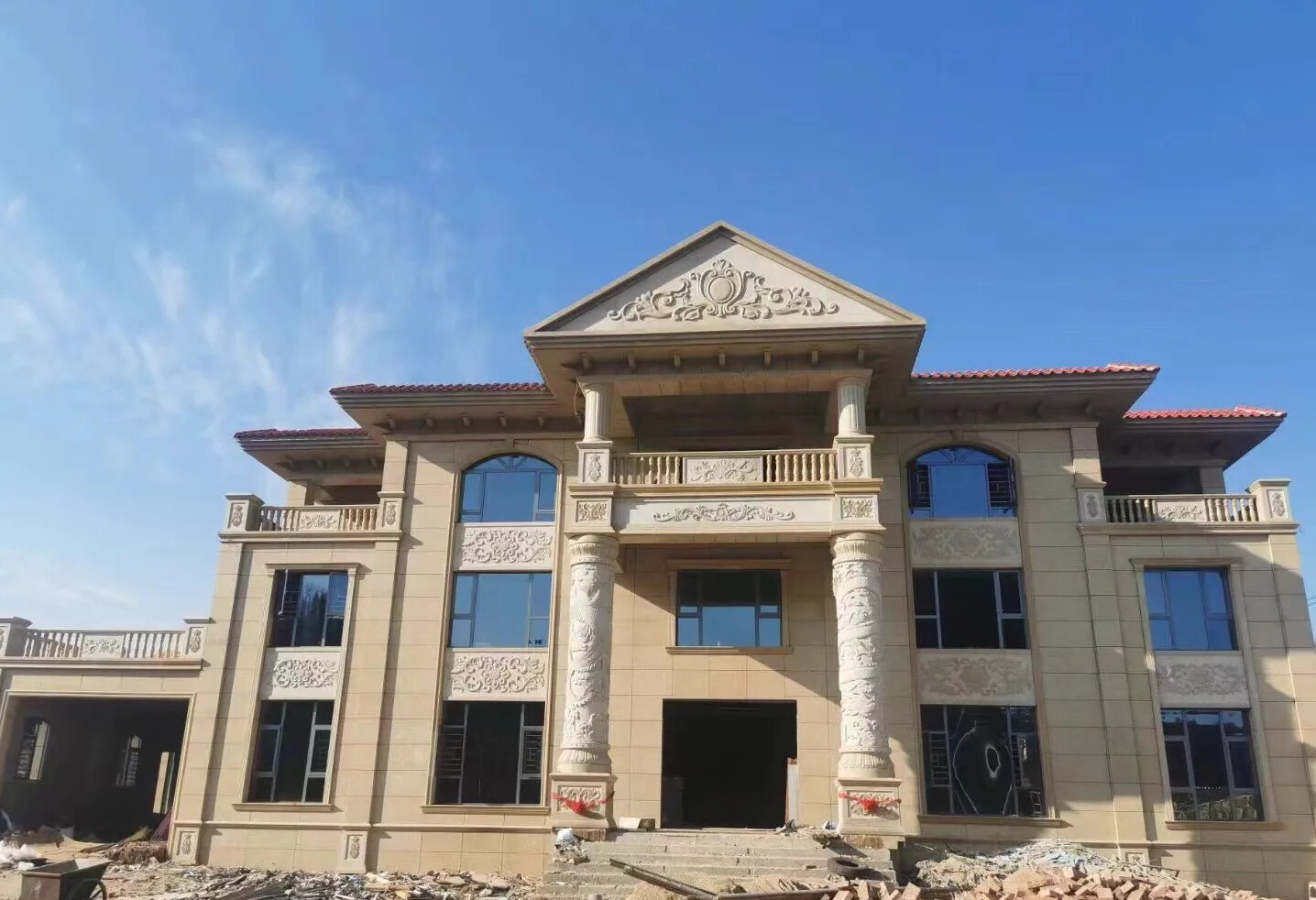 赤峰 黄金麻花岗岩别墅外墙干挂